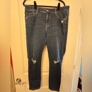 EXPRESS MID RISE DISTRESSED ANKLE JEAN 14R